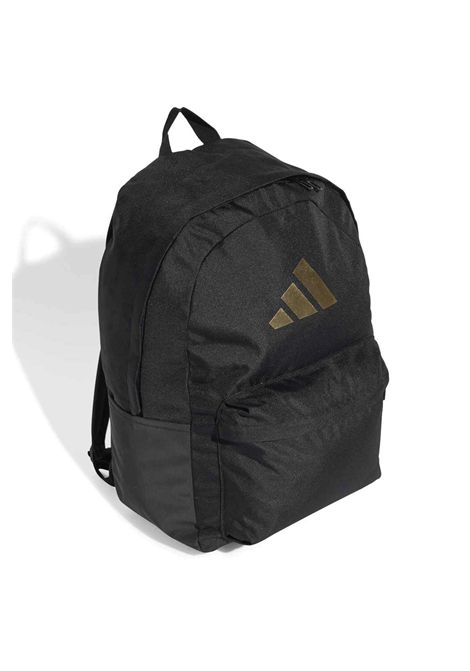 Adidas Classic 3 Bar Logo Backpack Black Gold Unisex ADIDAS CORE | Backpacks | IS7048-