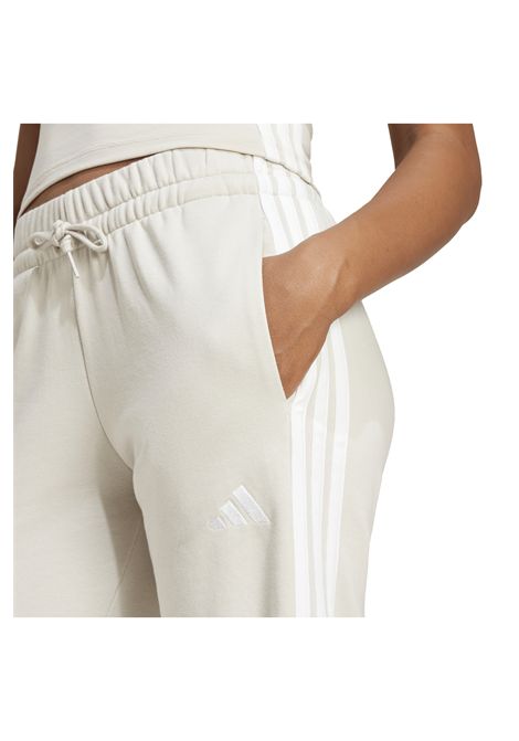Pantaloni Adidas 3 Stripes French Terry Cuffed Ecru Donna ADIDAS CORE | Pantaloni | JE0049-