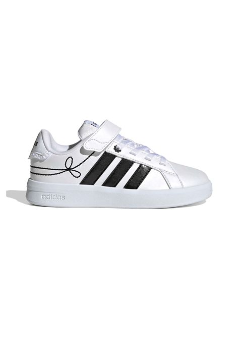 Scarpe Adidas Grand Court 3.0 Bianco Nero Bambina ADIDAS CORE | Sneakers | KH8835-
