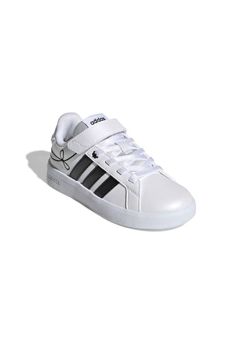 Scarpe Adidas Grand Court 3.0 Bianco Nero Bambina ADIDAS CORE | Sneakers | KH8835-