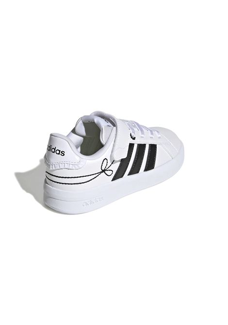 Scarpe Adidas Grand Court 3.0 Bianco Nero Bambina ADIDAS CORE | Sneakers | KH8835-