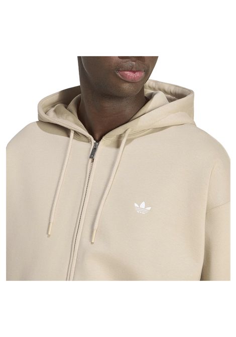 Felpa Adidas Originals Trefoil Essentials Fleece con Zip e Cappuccio Khaki Uomo ADIDAS ORIGINALS | Felpe | KS9814-