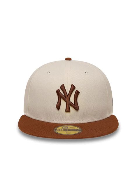 Cappello New Era 59FIFTY Fitted New York Yankees MLB League Essentials Crema Marrone Unisex NEW ERA | Cappelli | 60951074-