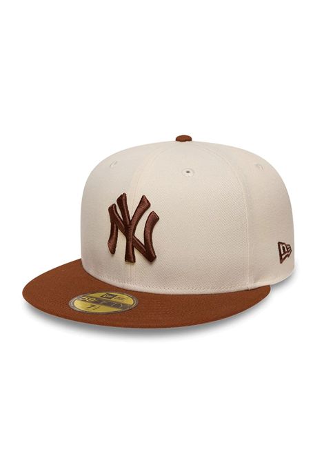 Cappello New Era 59FIFTY Fitted New York Yankees MLB League Essentials Crema Marrone Unisex NEW ERA | Cappelli | 60951074-