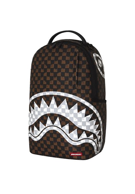 Sprayground Brown And Cream Drip Check Shark Backpack Brown Cream Unisex SPRAYGROUND | Backpacks | 910B8552NSZ-