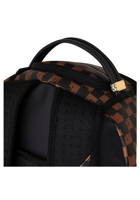 Sprayground Brown And Cream Drip Check Shark Backpack Brown Cream Unisex SPRAYGROUND | Backpacks | 910B8552NSZ-