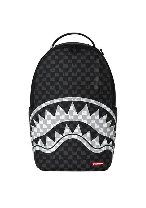 Sprayground Black And white Drip Check Shark Backpack Black White Unisex SPRAYGROUND | Backpacks | 910B8553NSZ-