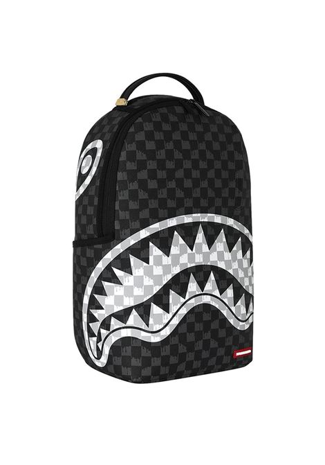 Sprayground Black And white Drip Check Shark Backpack Black White Unisex SPRAYGROUND | Backpacks | 910B8553NSZ-