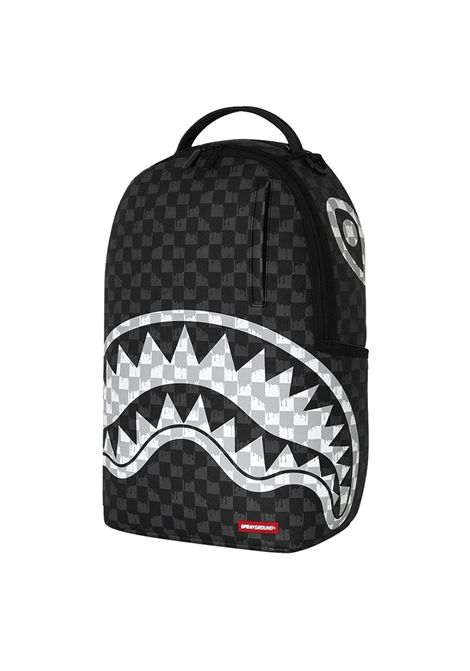 Sprayground Black And white Drip Check Shark Backpack Black White Unisex SPRAYGROUND | Backpacks | 910B8553NSZ-