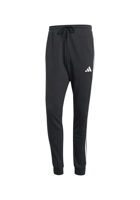Pantaloni Adidas Essentials French Terry Tapered Cuff 3 Stripes Nero Bianco Uomo ADIDAS CORE | Pantalone | JD1881-