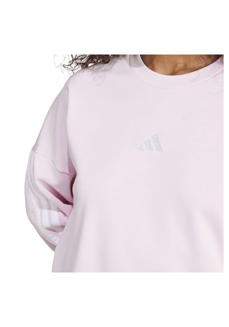 Adidas Essentials 3 Stripes French Terry Sweatshirt Pink White Women ADIDAS CORE | Sweatshirts | JD5294-