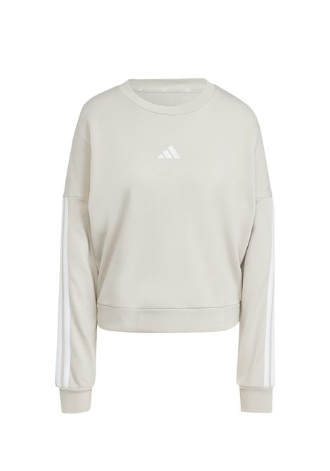 Adidas Essentials 3 Stripes French Terry Sweatshirt Alumin White Women ADIDAS CORE | Sweatshirts | JE0014-
