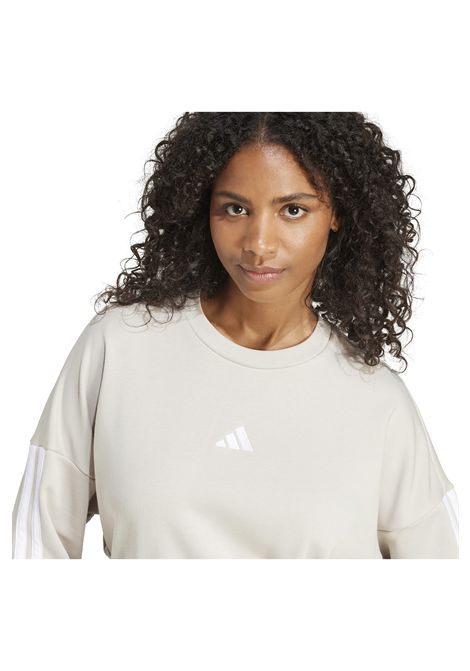 Adidas Essentials 3 Stripes French Terry Sweatshirt Alumin White Women ADIDAS CORE | Sweatshirts | JE0014-