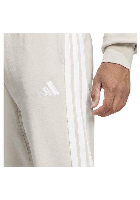 Adidas Essentials French Terry Tapered Cuff 3 Stripes Pants Wonalu White Men ADIDAS CORE | Pants | JE6353-