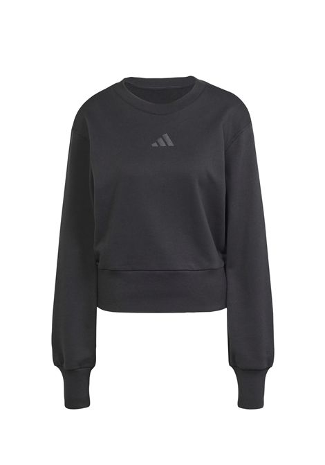 Adidas All SZN French Terry Crewneck Sweatshirt Black Women ADIDAS CORE | Sweatshirts | JJ1259-