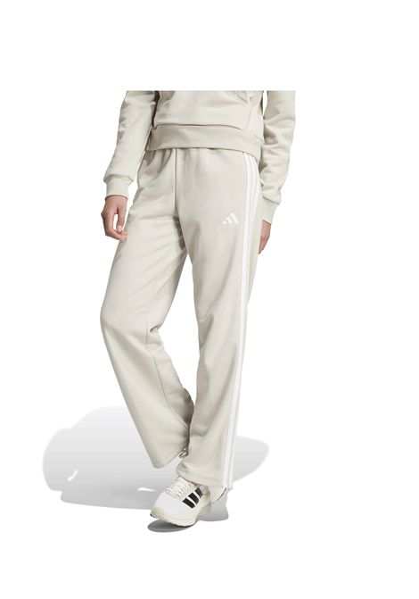 Pantaloni Adidas Essentials 3 Stripes Open Hem French Terry Beige Bianco Donna ADIDAS CORE | Pantaloni | JW7177-