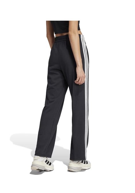 Pantaloni Adidas Essentials 3 Stripes Open Hem French Terry Nero Bianco Donna ADIDAS CORE | Pantaloni | JW7182-