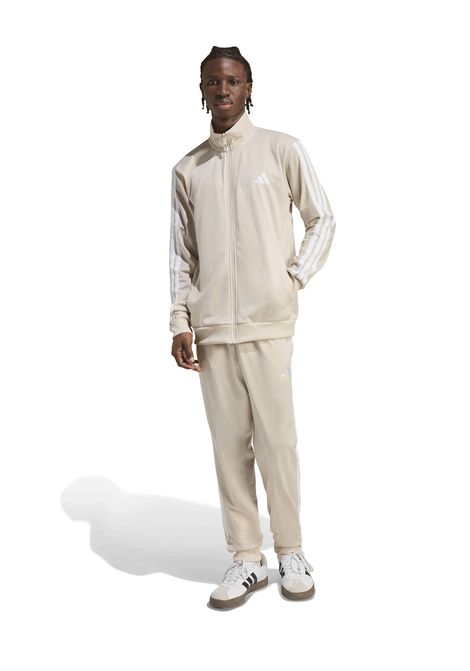 Adidas Basic 3-Stripes Tricot Tracksuit Beige White Men ADIDAS CORE | Tracksuits | KR5358-