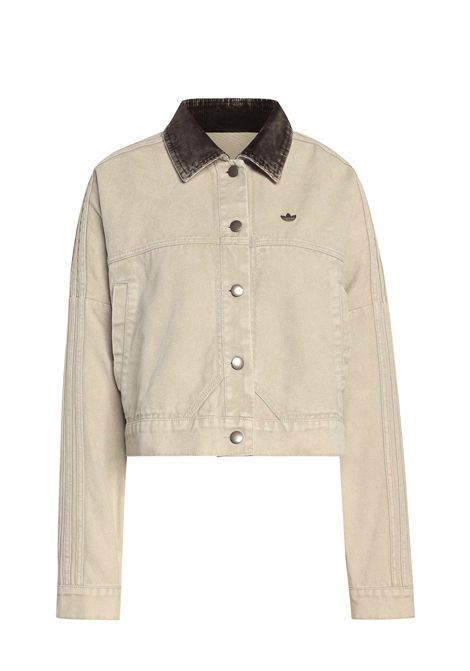Adidas Originals Canvas Tracktop Jacket Beige Women ADIDAS ORIGINALS | Jackets | KE1069-