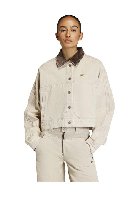 Adidas Originals Canvas Tracktop Jacket Beige Women ADIDAS ORIGINALS | Jackets | KE1069-