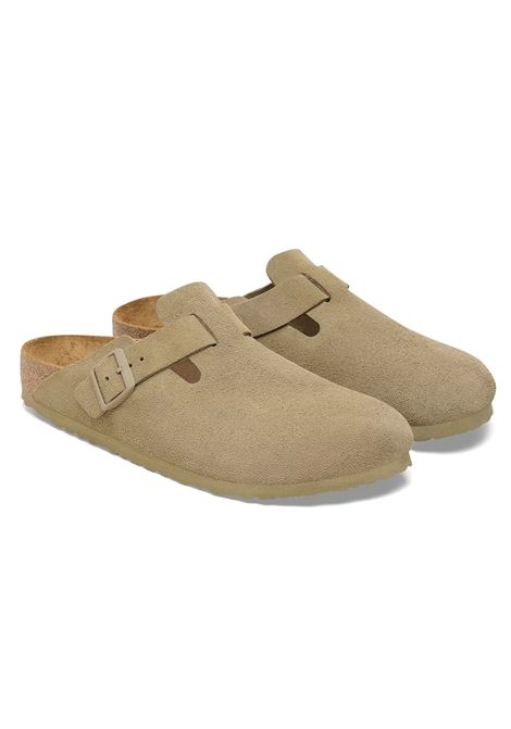 Sandali Birkenstock Boston Suede Leather Faded Khaki Unisex BIRKENSTOCK | Sandali | 1025844-KHAKI
