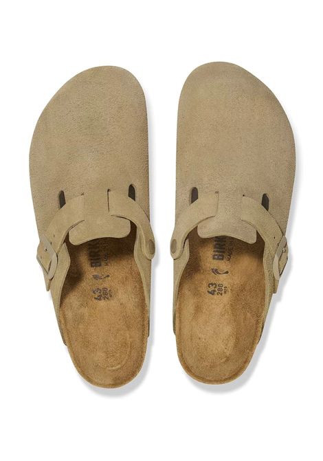 Sandali Birkenstock Boston Suede Leather Faded Khaki Unisex BIRKENSTOCK | Sandali | 1025844-KHAKI