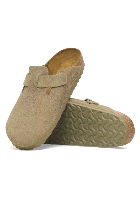 Sandali Birkenstock Boston Suede Leather Faded Khaki Unisex BIRKENSTOCK | Sandali | 1025844-KHAKI
