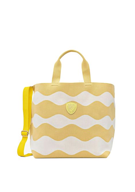 Blauer Knitted S Beach Bag White Yellow Women BLAUER | Bags | BASKET01-BEIGE