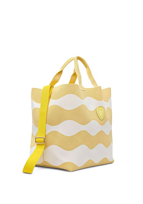 Blauer Knitted S Beach Bag White Yellow Women BLAUER | Bags | BASKET01-BEIGE