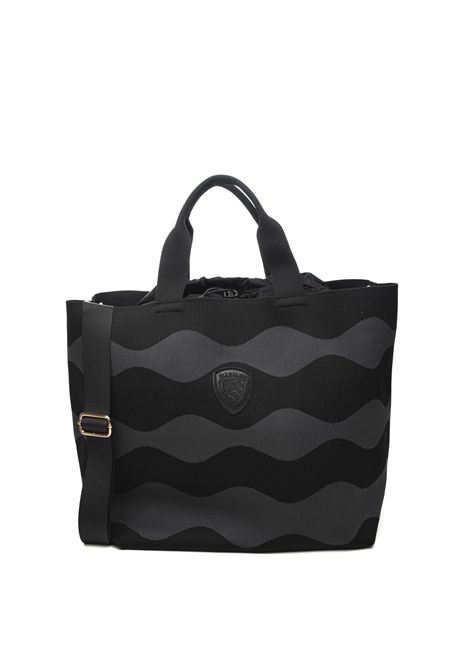 Blauer Knitted S Beach Bag Black Grey Women BLAUER | Bags | BASKET01-BLACK