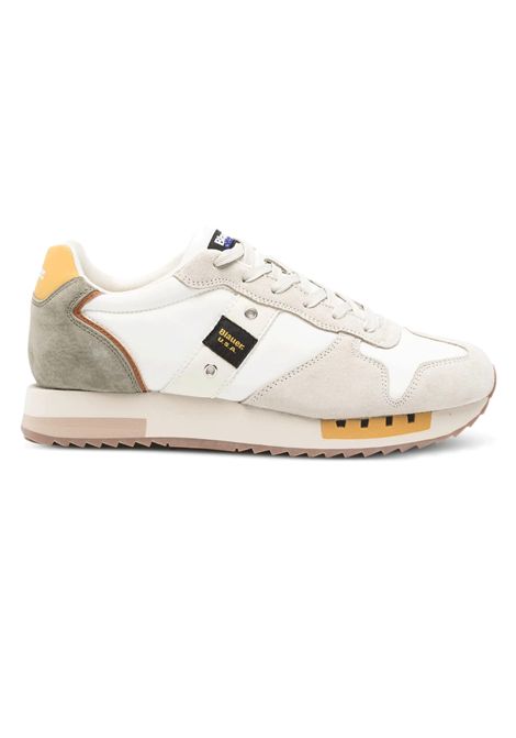 Scarpe Blauer QUEENS01 Bianco Beige Uomo BLAUER | Sneakers | QUEENS01-WHITE