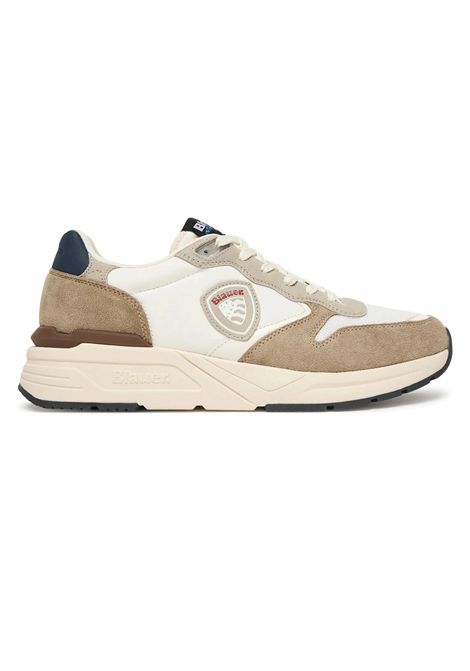 Scarpe Blauer Ray02 Bianco Beige Uomo BLAUER | Sneakers | RAY02-BEIGE