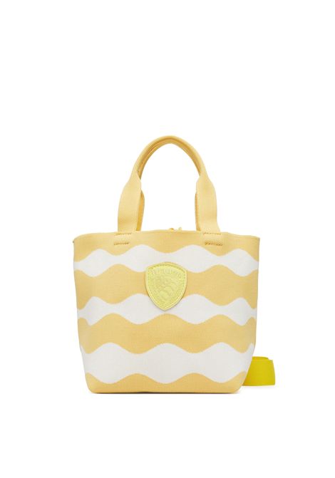 Blauer Knitted XS Beach Bag White Yellow Women BLAUER | Bags | XSBASKET01-BEIGE