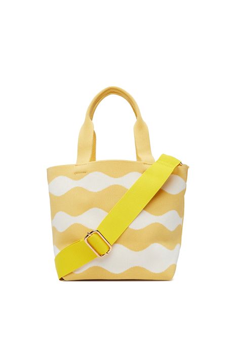 Blauer Knitted XS Beach Bag White Yellow Women BLAUER | Bags | XSBASKET01-BEIGE