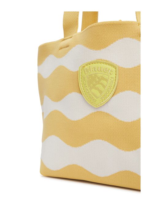 Blauer Knitted XS Beach Bag White Yellow Women BLAUER | Bags | XSBASKET01-BEIGE