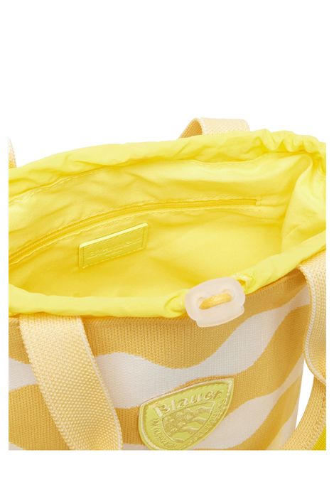 Blauer Knitted XS Beach Bag White Yellow Women BLAUER | Bags | XSBASKET01-BEIGE