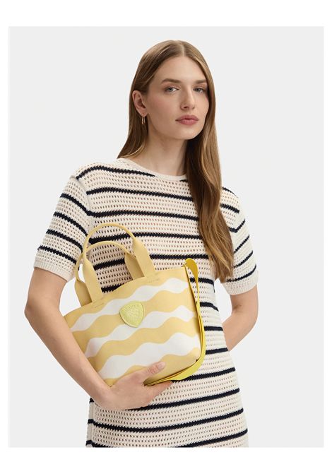 Blauer Knitted XS Beach Bag White Yellow Women BLAUER | Bags | XSBASKET01-BEIGE