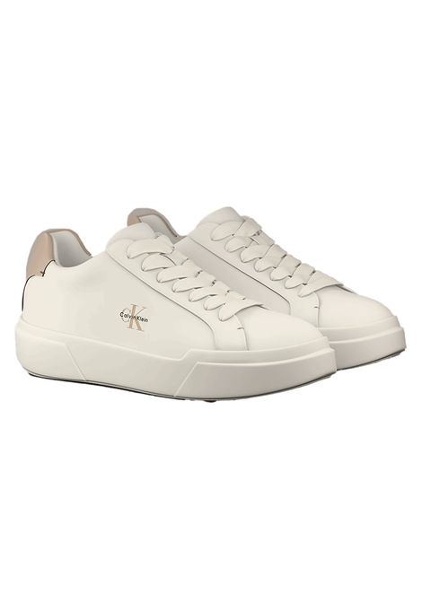 Tommy Hilfiger Chunky Cupsole LaceUp LTH Shoes White Beige Marshmallow Men CALVIN KLEIN | Sneakers | YM0YM01344-0LC