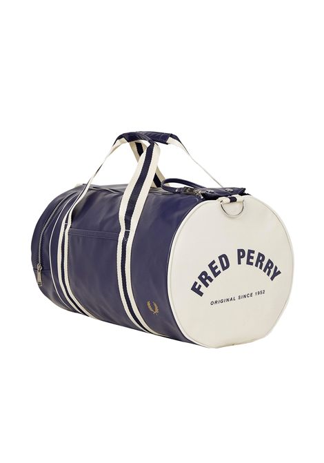 Borsone Fred Perry Classic Barrel Bag Blu Navy Ecru Unisex FRED PERRY | Borse | L7255-635