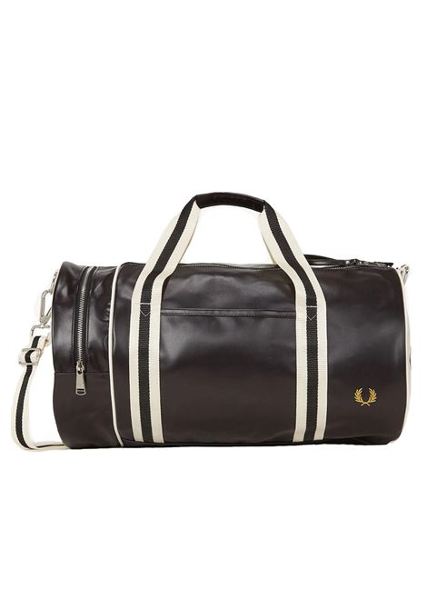 Borsone Fred Perry Classic Barrel Bag Nero Ecru Unisex FRED PERRY | Borse | L7255-D57