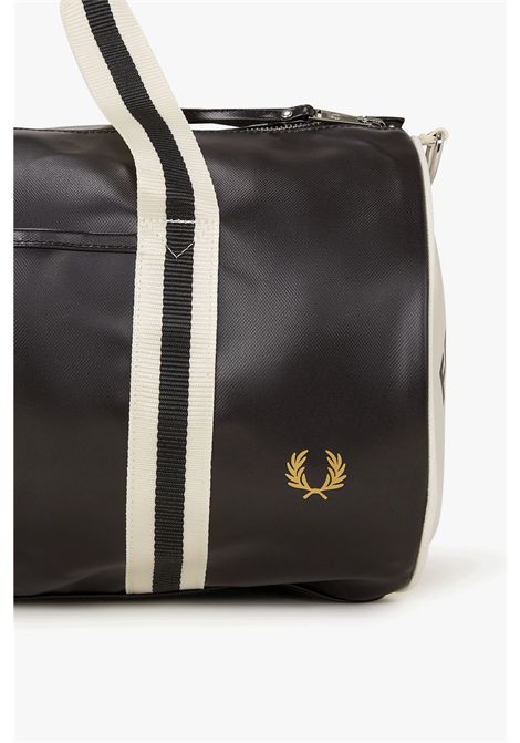 Borsone Fred Perry Classic Barrel Bag Nero Ecru Unisex FRED PERRY | Borse | L7255-D57