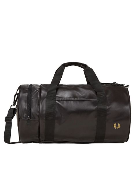 Fred Perry Tonal Classic Barrel Bag Black Gold Unisex FRED PERRY | Bags | L7260-774