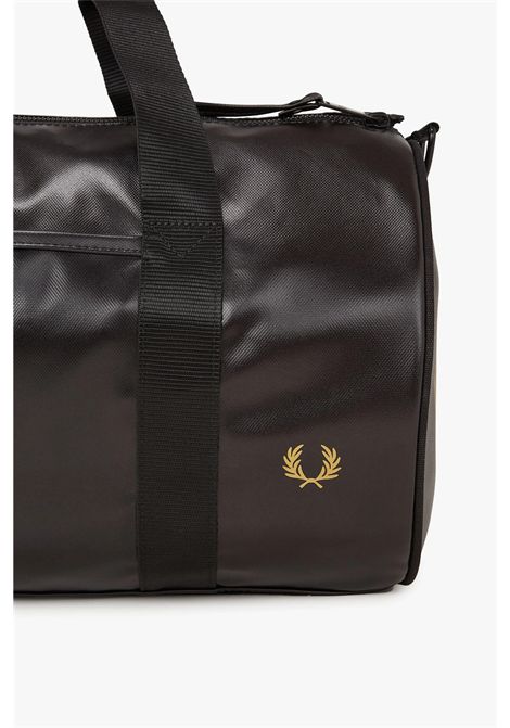 Fred Perry Tonal Classic Barrel Bag Black Gold Unisex FRED PERRY | Bags | L7260-774