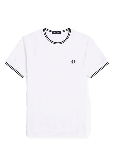 T-shirt Fred Perry Twin Tipped Bianco Uomo FRED PERRY | T-shirt | M1588V-100