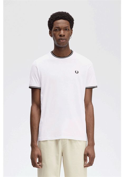 T-shirt Fred Perry Twin Tipped Bianco Uomo FRED PERRY | T-shirt | M1588V-100
