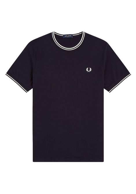 T-shirt Fred Perry Twin Tipped Navy Bianco Uomo FRED PERRY | T-shirt | M1588V-795