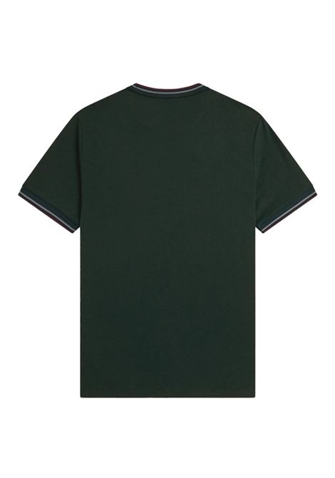 T-shirt Fred Perry Twin Tipped Verde Bordeaux Uomo FRED PERRY | T-shirt | M1588V-85A