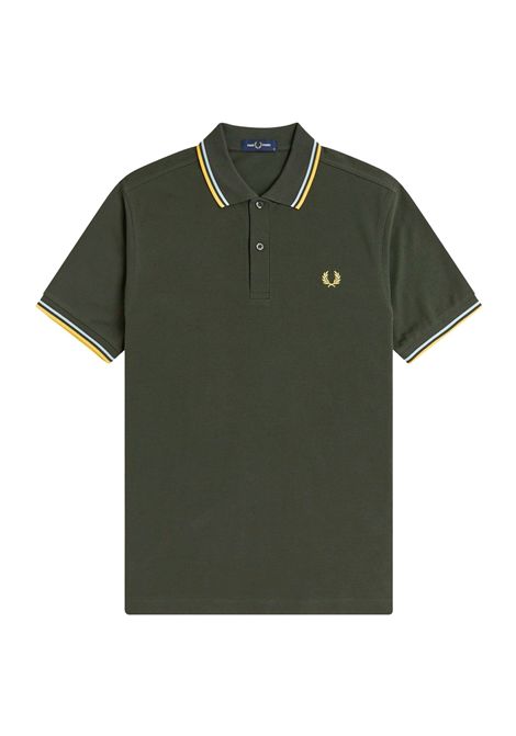 Polo Fred Perry Twin Tipped Verde Giallo Uomo FRED PERRY | Polo | M3600P-05B