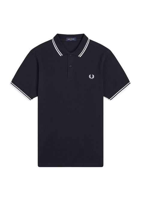 Polo Fred Perry Twin Tipped Blu Navy Bianco Uomo FRED PERRY | Polo | M3600P-238