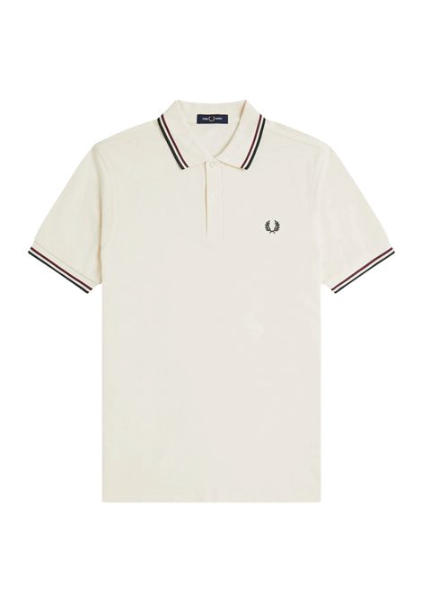 Polo Fred Perry Twin Tipped Ecru Bordeaux Verde Uomo FRED PERRY | Polo | M3600P-84A